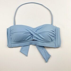 Amavi Twist Bandeau Bikini Swimsuit Top Light Blue Size XS NWOT